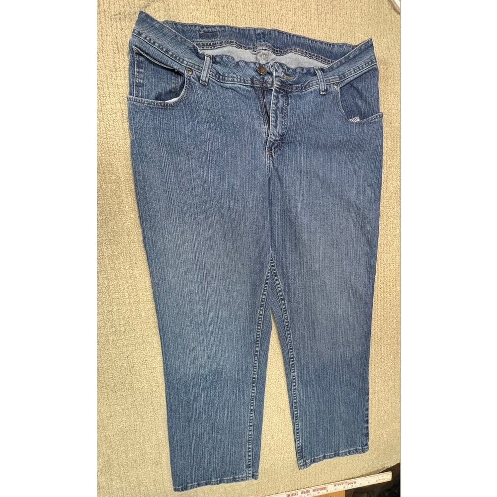 Riders By Lee Women’s 18W Petite Relaxed Fit Capri Jeans Blue Cropped Denim Y2K